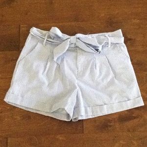 Lauren James Seersucker Bow Shorts